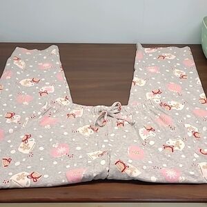 La Vie En Rose Size S Grey Hot Chocolate and Gingerbread Pajama Pants